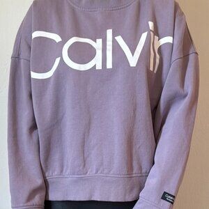 Calvin Klein Logo Sweatshirt Purple -  Size Large